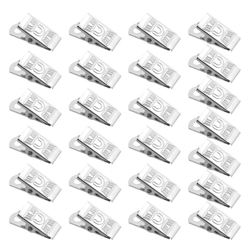 TOVOT 100PCS Badge Clips 1 Inch Metal Badge Clips ID-Holder for Lanyard Name Tags Work Badges - Image 1